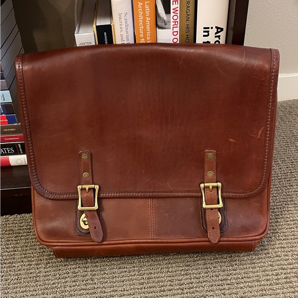 J.W. Hulme leather briefcase/ messenger bag